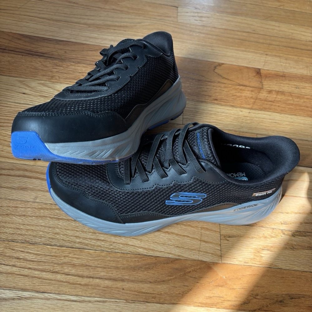 Skechers Edgeride Swift Fit Memory Foam Hands Free Black Men's Size 11  Athletic